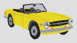 Triumph TR6 Cross Stitch Kit - yellow