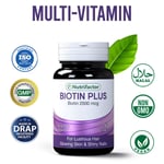 Biotin 30 Tablets 2,500mcg with Vitamin B9 for Healthy Hair Skin Nails Growth