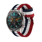 New Watch Straps 22mm For Huawei Watch GT2e GT2 46mm Nylon single ring strap(Red White Blue) (Color : Red White Blue)