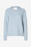 Selected FEMME - Tröja slfLulu LS Knit O-neck - Blå