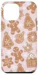 iPhone 12 Pro Max Pink Gingerbread Cookie Christmas With Snowflakes Polka Dots Case