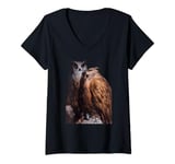 Womens Two Owls by Gustave Dore V-Neck T-Shirt