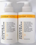 2x Clinical Works Vitamin C Face Cream Brightening Hydrating Moisturizing 473ml 