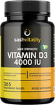 Vitamin D 4000 IU – 365 Vegetarian D3 Easy Swallow Micro Tablets Cholecalciferol