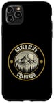 Coque pour iPhone 11 Pro Max Silver Cliff Colorado USA Design rétro coucher de soleil et montagne