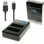 Ex-Pro LP-E17 LCE17 LCD TRIPPLE Go-Charge USB Charger for Canon EOS Kiss X8i X9i