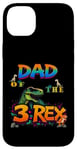 Coque pour iPhone 14 Plus Dad of the Three Rex Birthday Dinosaure Groovy Birthday Kids