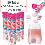 10 Tubes MIVOLIS Vitamin B12 * 200 effervescent Tablets, Straw/Raspberry Flavour