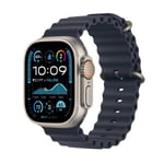 Apple Watch Ultra 2 49mm Naturlig Titan med Marineblå Ocean Band