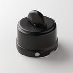 Belle ÉPOQUE Vintage Style Rotary Switch/Diverter for Installation with Textile Cable - Fine China - Matte Black