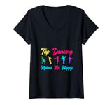 Womens Tap Dancing Makes Me Happy V-Neck T-Shirt