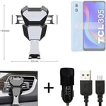 Car holder air vent mount for TCL 305i + CHARGER Smartphone