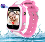 Montre Connectée Enfant Gps/4g/Carte Sim/Appel Vidéo, 4g Montre Gps Enfant Avec Appel Téléphone Sos Chat Familial Mode Classe Étanche Jeux Réveil, Montre Intelligente Enfants Fille Garçon Cadeau