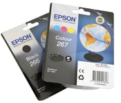 2x Noir + Couleur Set D'Encres Epson 266+267 Epson Pour WF-100 WF-110 W Geniune