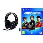 Logitech G733 Casque Gaming sans Fil Lightspeed avec Bandeau de Suspension, LIGHTSYNC RVB, Technologie de Micro Blue VO!CE, Transducteurs Audio Pro-G, Ultra-Léger - Noir + F1 2021 (Playstation 4)