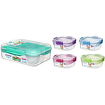 Sistema Bento Box TO GO | Lunch Box with Yoghurt/Fruit Pot | 1.65 L | BPA-Free | Assorted Colours | 1 Count & Snacks TO GO Food Storage Container, Assorted Colours, 400 ml