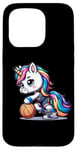 Coque pour iPhone 15 Pro Licorne mignonne de joueur de basket-ball