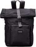 Calvin Klein Men's Essential Folding Backpack with Logo Badge, Black (Ck Black), One Size