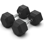 20KG Hex Dumbbells Pair Set Rubber Encased Ergo Weights Sets Hexagonal Dumbbell