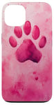 iPhone 13 Purple Teal Blue Dog Paw Print Paws Patten on Black Case