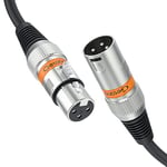 Getaria Lot de 2 câbles XLR de 0,9 m câble de microphone XLR mâle vers femelle câble de microphone XLR équilibré pour table de mixage studio d'enregistrement podcast (2pack, 2M)