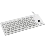 CHERRY G84-4400, Compact Keyboard with Trackball, German Layout (QWERTZ), Wired (PS/2-Connection), 2 Mouse Keys, Mechanical CHERRY ML Switches, Grey