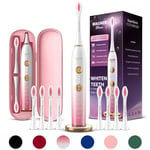 Wagner & Stern WHITEN+ Edition. Smart Electric Toothbrush with Pressure Sensor. 5 Brushing Modes and 3 Intensity Levels, 8 Soft Brush Heads, Premium Travel Case.