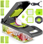 Newthinking Vegetable Choppers, 14 in 1 Kitchen Mandolines Slicer with Food Container and Peeler, Multi-Function Vegetable Onion Chopper for Kitchen