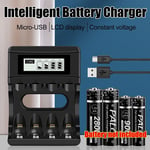 Battery Charger Adapter 4 Slot For AA AAA 1.5V Rechargeable Lithium Batteries