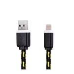 Cable Tressé 1m pour IPHONE 8 Chargeur Connecteur Lighting USB APPLE Tissu Tissé Lacet Fil Nylon - NOIR