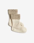 Hunter Unisex Recycled 6 Stitch Cable Short Boot Sock - Beige - Size Large