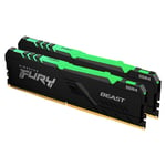 Kingston FURY Beast - DDR4 - kit - 64 Go: 2 x 32 Go - DIMM 288 broches - 3200 MHz / PC4-25600 - CL16 - 1.35 V - mémoire sans tampon - non ECC - noir