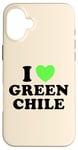 Coque pour iPhone 16 Plus I Love Green Chili Nourriture épicée au piment chaud rôti au Nouveau-Mexique