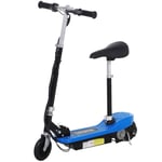 HOMCOM Foldable Powered Scooter 120W w/ Adjustable Seat and Brake, Blue