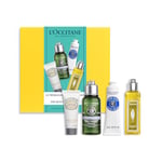 L'Occitane - Coffret Le Meilleur de la Provence - Concentré de Lait Corps Amande, Shampoing Equilibre & Douceur, Crème Mains Karité et Gel Douche Verveine - Fabriqué en France