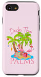 iPhone SE (2020) / 7 / 8 Deck The Palms Trees Christmas Lights Flamingos Coastal Case