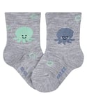 FALKE Squid, Chaussettes Mixte bébé, Coton, Gris (Storm Grey 3820), 62-68 (1 Paire)