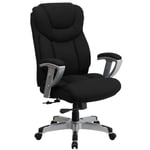 Flash Furniture HERCULES Series 400 lb. Capacity Big & Tall Black Fabric Executive Swivel Office Chair with Height & Width Adjustable Arms