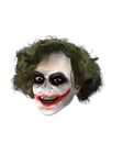 The Joker 3/4 Vinyl Mask With Wig Adults Halloween Licensed Fancy Dress Batman