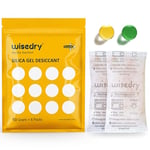 wisedry 50 Grammes[4 Paquets] Déshydratant de Paquets de Gel de Silice réutilisable avec Micro Onde réactivé Rapidement en 2 Minutes absorbeur d humidite Rechargeable