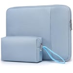 HYZUO 14-15 Inch Laptop Sleeve Bag Set for MacBook Air 15 M3 M2, MacBook Pro 15, 15 Surface Laptop, Dell XPS 15 Plus, Protective Case for 14 Inch HP Lenovo ThinkPad Asus Acer NoteBook, Pale Blue