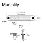 Musiclily Pro Nickel 52mm Tune-o-matic Wide Bridge For Epiphone Les Paul Guitar