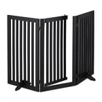 Barrière de sécurité non fixe, porte, pliable, pieds, h x l : 92x154 cm, pour enfants et chiens, noire - Relaxdays