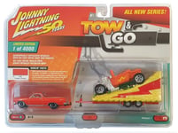 JOHNNY LIGHTNING - 1/64 TOW AND GO CHEVY EL CAMINO W/ PARADE FLOAT ORANGE