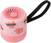 Mr.Wonderful Mini Enceinte Bluetooth Sans Fil Design Coeurs De La Marque Avec 3-4 Heures D'Autonomie. Couleur Rose.