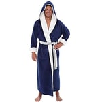 Peignoir pour Hommes À   Capuche Robe d'hiver Hommes Solide en Peluche Épais Peignoir Allongé Homme Homewear Robe Pyjama Chemise De Nuit Asiatiquesizes Style2Co Livraison Gratuite