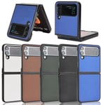 COQUE EFFET CUIR POUR SAMSUNG Z FLIP 4 BLEU