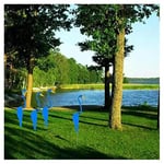 myisgk Swirl Birds Décoration de jardin Whimsical and Dynamic Birds Spins with the Slight Garden Breeze Wind Spinner for Yard Deco, race de mariage, arrière-cour, Beach Party Décor (4 pièces, bleu)