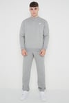 Nike Mens Club Fleece Full Tracksuit Set Grey Cotton - Size X-Large