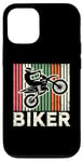 Coque pour iPhone 12/12 Pro Retro Biker Motocross Dirt Bike Rider Moto Biker